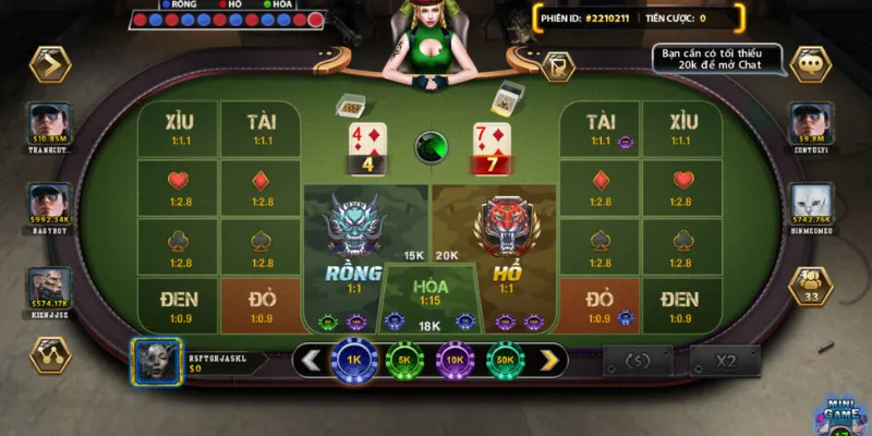 Các kiểu cược thông dụng trong Rồng Hổ Online