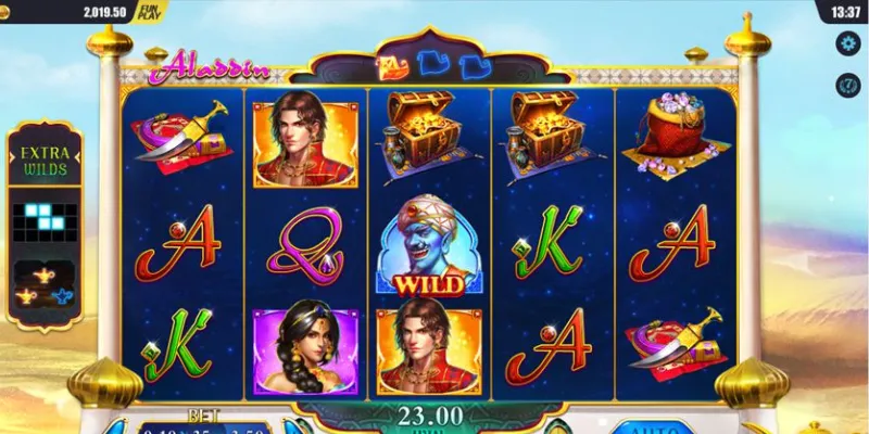 Cách chơi slot game Aladdin Wishes chi tiết từng bước