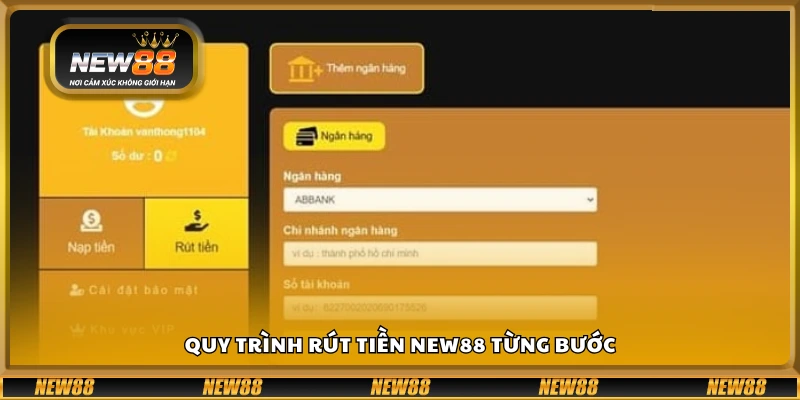 Hướng dẫn rút tiền từ New 88 chi tiết theo từng bước